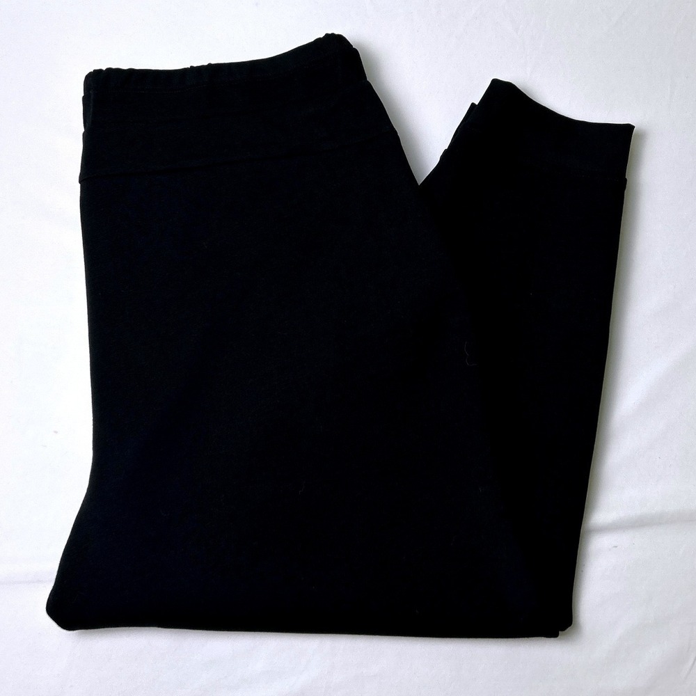 T by Talbots Womens Petite Active Stretch Jogger Pants Size 2XP Black Athleisure